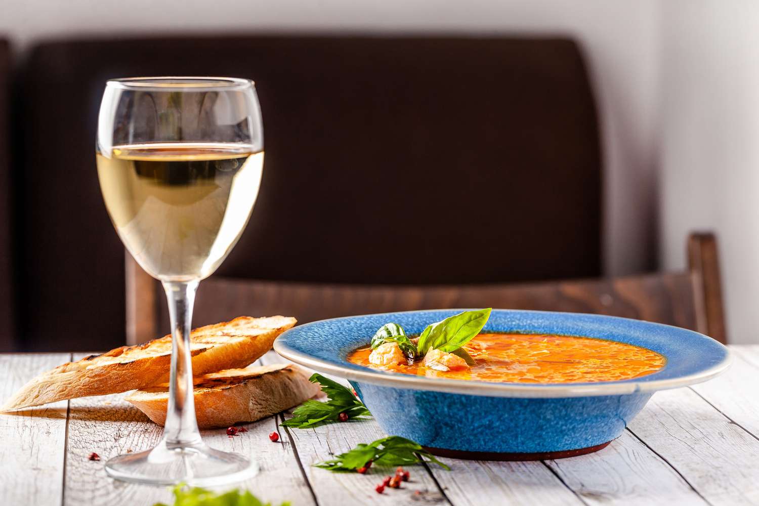 Soup, salad and dessert with wine pairing!