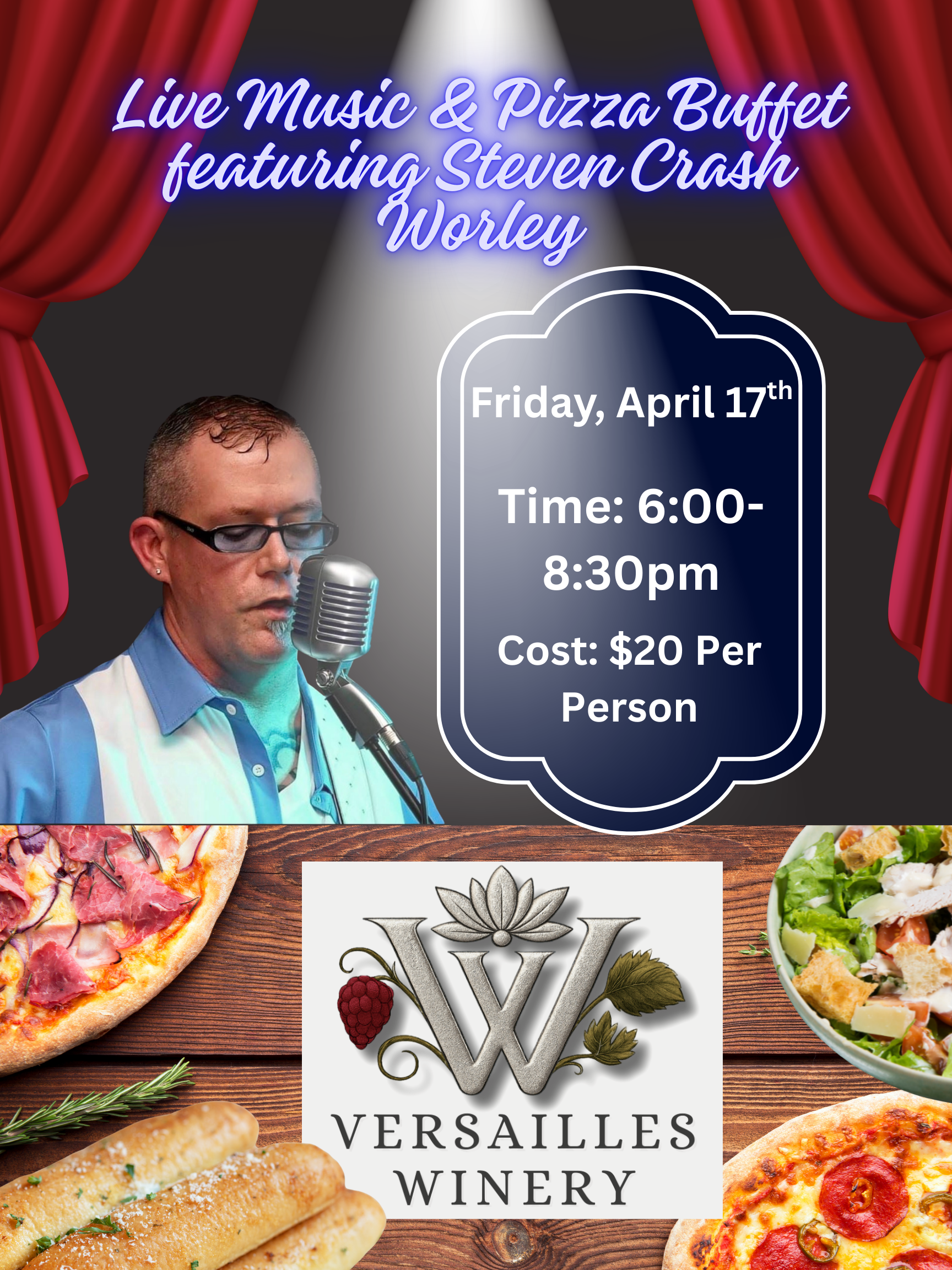 Live Music & Pizza Buffet with Steven Crash Worley