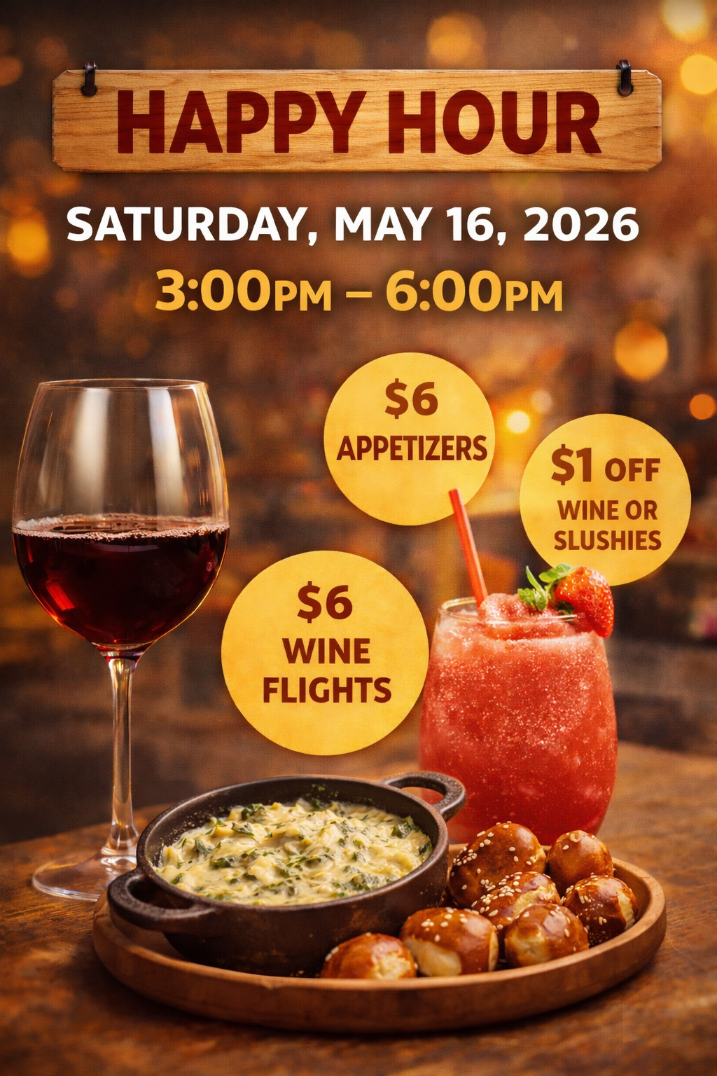 Happy Hour: CALL IN ONLY