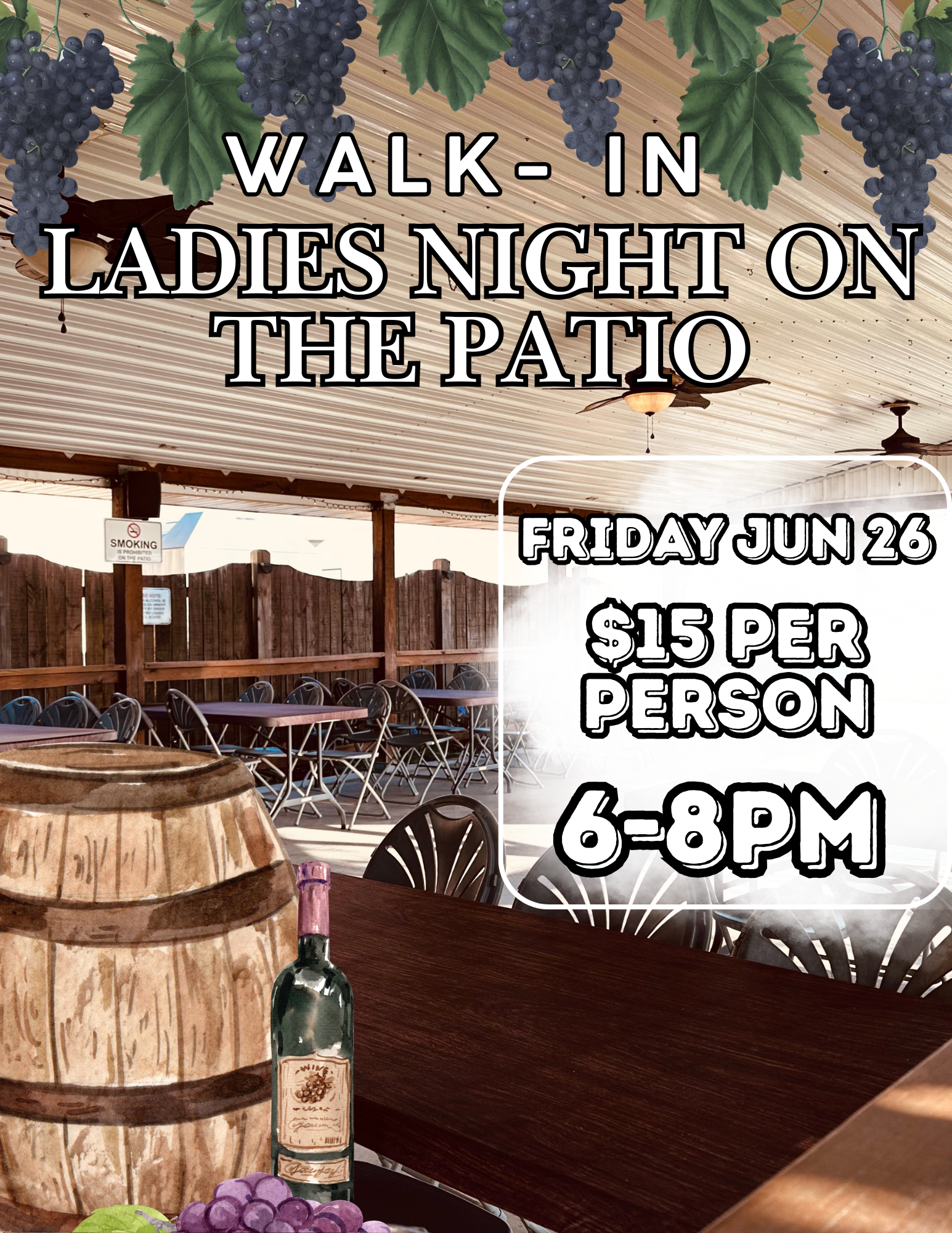Walk- In Ladies Night on the Patio!